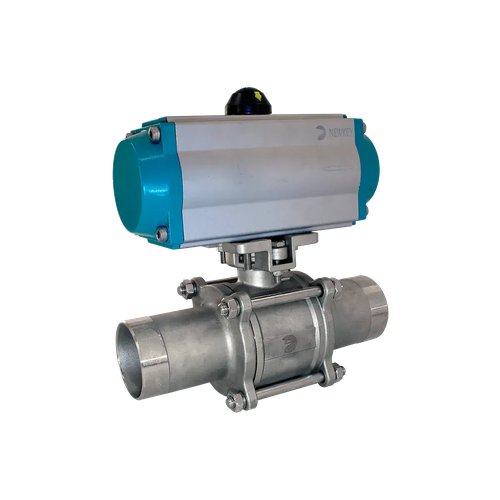 Кран шаровый приварной, AISI304 DN 100 (4"), с двухсторонним пневмоприводом AT125D