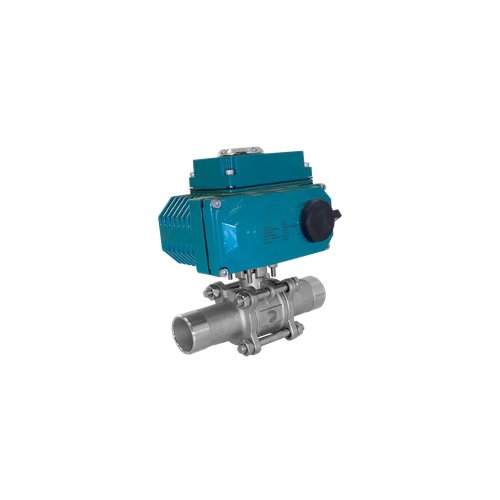 Кран шаровый приварной, AISI304 DN32 (1_1/4"), с электроприводом AC 220V (C-05)