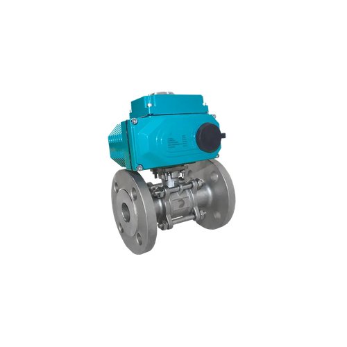 Кран шаровый фланцевый (3PC), DN32 (1_1/4"), AISI304, PN16, с электроприводом AC 24V (С-05)