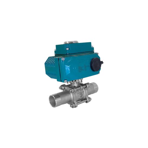 Кран шаровый приварной, AISI304 DN40 (1_1/2"), с электроприводом AC 220V (C-05)