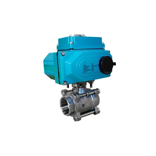 Кран шаровый муфтовый (3PC), AISI316 DN40 (1_1/2"), с электроприводом AC 24V (С-05)