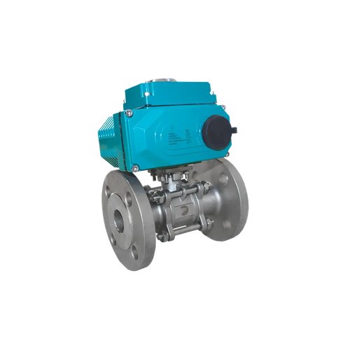 Кран шаровый фланцевый (3PC), DN50 (2"), AISI304, PN16, с электроприводом AC 220V (С-05)