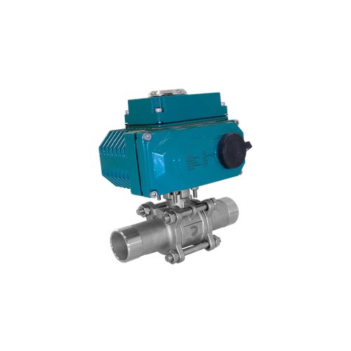 Кран шаровый приварной, AISI304 DN50 (2"), с электроприводом AC 220V (C-05)