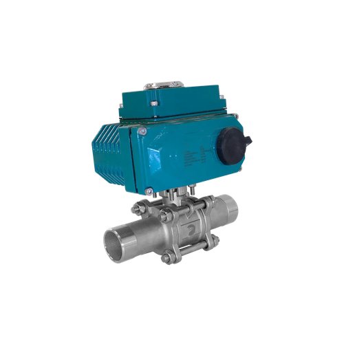 Кран шаровый приварной, AISI304 DN65 (2_1/2"), с электроприводом AC 220V (C-10)