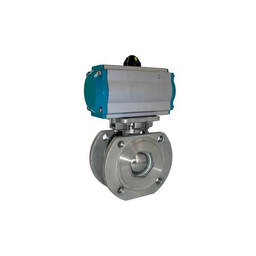Кран шаровый межфланцевый, AISI304 DN65 (2_1/2"), с двухсторонним пневмоприводом AT83D