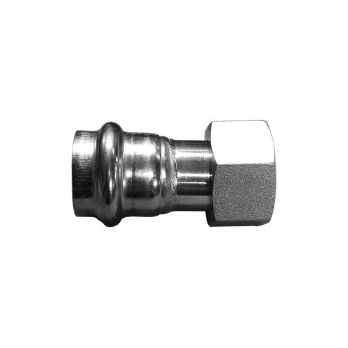 Пресс-соединитель прямой с накидной гайкой нержавеющий, AISI304 DN20x18mm (3/4"x18mm), CF8, PN16