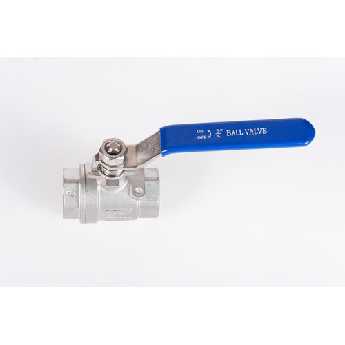 Кран шаровый муфтовый двусоставной нержавеющий (2PC), AISI316 DN15 (1/2"), (CF8M), PN64