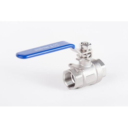 Кран шаровый муфтовый двусоставной нержавеющий (2PC), AISI316 DN15 (1/2"), (CF8M), PN64