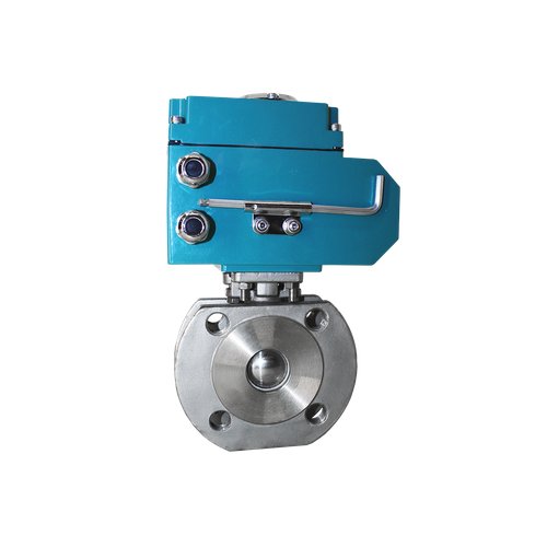 Кран шаровый межфланцевый, AISI304 DN15 (1/2"), с электроприводом AC 24V (C-03)