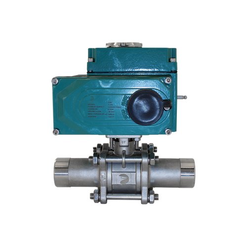 Кран шаровый приварной, AISI304 DN50 (2"), с электроприводом AC 220V (C-05)