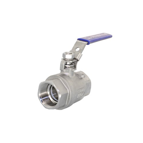 Кран шаровый муфтовый двусоставной с фиксатором нержавеющий (2PC), AISI304 DN40 (1_1/2"), (CF8),PN40