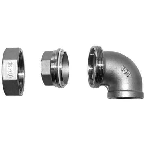 Американка угловая вр/вр нержавеющая, AISI304 DN32 (1_1/4"), (CF8), PTFE, PN16