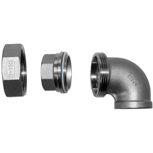 Американка угловая вр/вр нержавеющая, AISI304 DN25 (1"), (CF8), PTFE, PN16