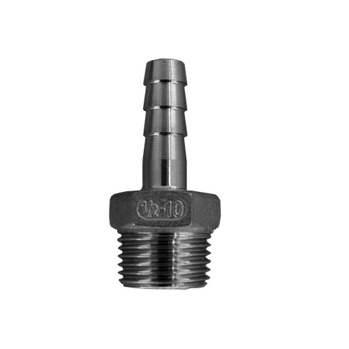 Штуцер елочка нержавеющий, AISI304 DN15 x 10mm (1/2" x 10mm), (CF8), PN16