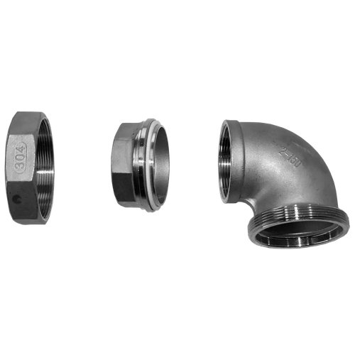 Американка угловая вр/вр нержавеющая, AISI304 DN50 (2"), (CF8), PTFE, PN16