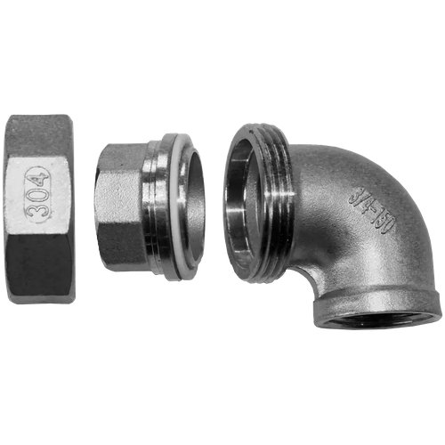 Американка угловая вр/вр нержавеющая, AISI304 DN20 (3/4"), (CF8), PTFE, PN16