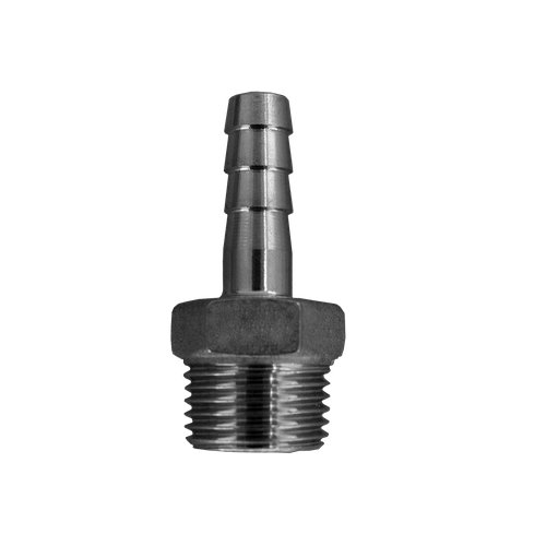 Штуцер елочка нержавеющий, AISI304 DN15 x 10mm (1/2" x 10mm), (CF8), PN16