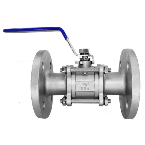 Кран шаровый фланцевый трехсоставной нержавеющий (3PC), AISI304 DN40 (1_1/2"), (CF8), PN16