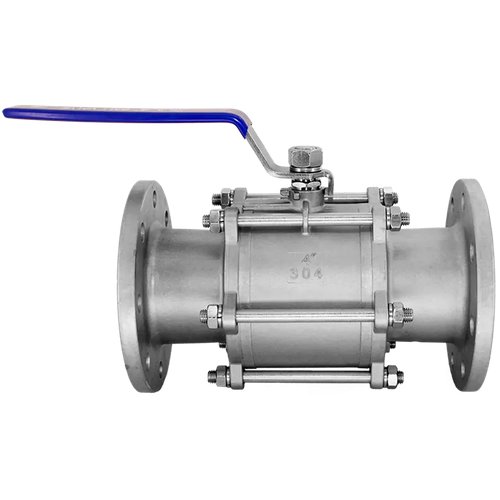 Кран шаровый фланцевый трехсоставной нержавеющий (3PC), AISI304 DN 100 (4"), (CF8), PN16