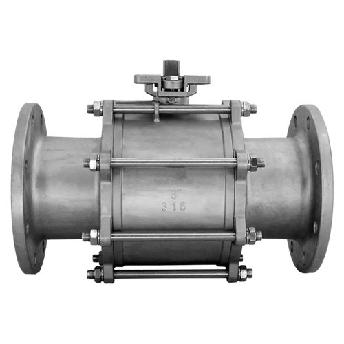 Кран шаровый фланцевый трехсоставной нержавеющий (3PC), AISI316 DN 150 (6"), (CF8M), PN16