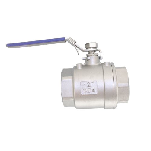 Кран шаровый муфтовый двусоставной с фиксатором нержавеющий (2PC), AISI304 DN50 (2"), (CF8), PN40