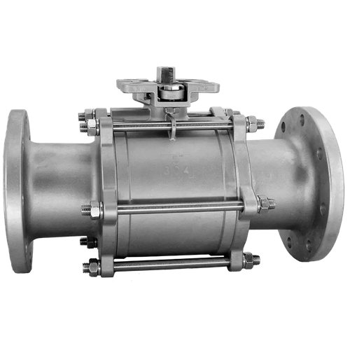 Кран шаровый фланцевый трехсоставной нержавеющий (3PC), AISI304 DN 125 (5"), (CF8), PN16