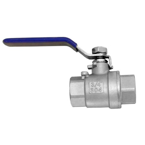 Кран шаровый муфтовый двусоставной нержавеющий (2PC), AISI304 DN20 (3/4"), (CF8), PN64