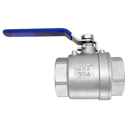 Кран шаровый муфтовый двусоставной нержавеющий (2PC), AISI304 DN65 (2_1/2"), (CF8), PN25