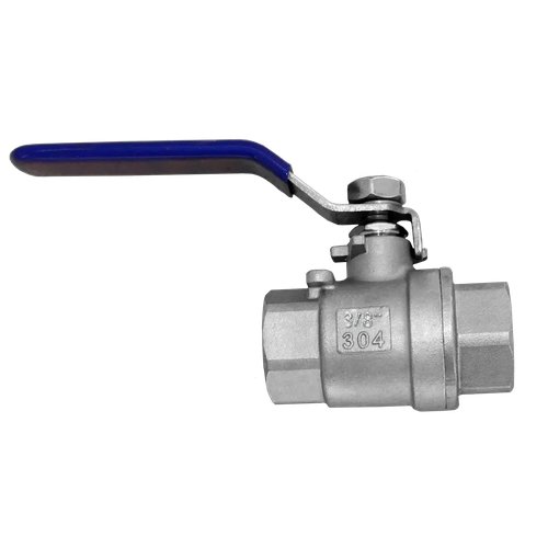 Кран шаровый муфтовый двусоставной нержавеющий (2PC), AISI304 DN10 (3/8"), (CF8), PN64