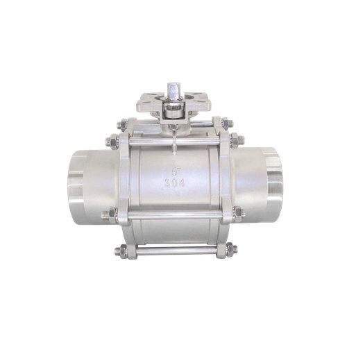 Кран шаровый приварной трехсоставной нержавеющий (3PC), AISI304 DN 125 (5"), (CF8), PN16