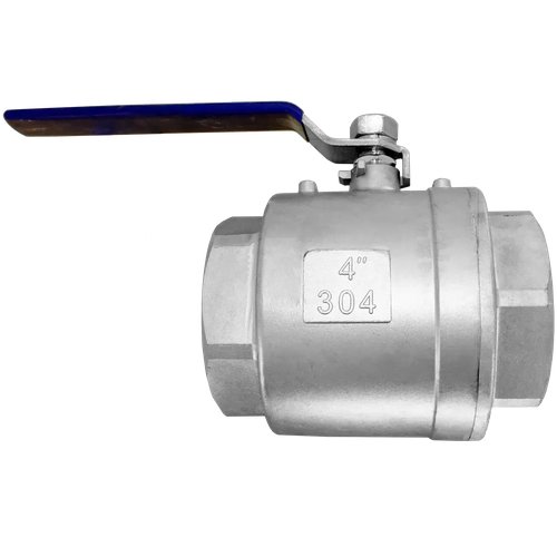 Кран шаровый муфтовый двусоставной нержавеющий (2PC), AISI304 DN 100 (4"), (CF8), PN16