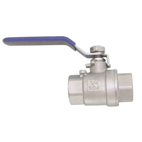 Кран шаровый муфтовый двусоставной нержавеющий (2PC), AISI304 DN10 (3/8"), (CF8), PN64