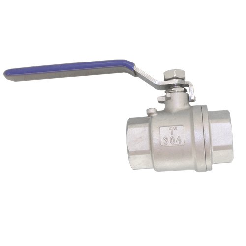 Кран шаровый муфтовый двусоставной нержавеющий (2PC), AISI304 DN25 (1"), (CF8), PN64