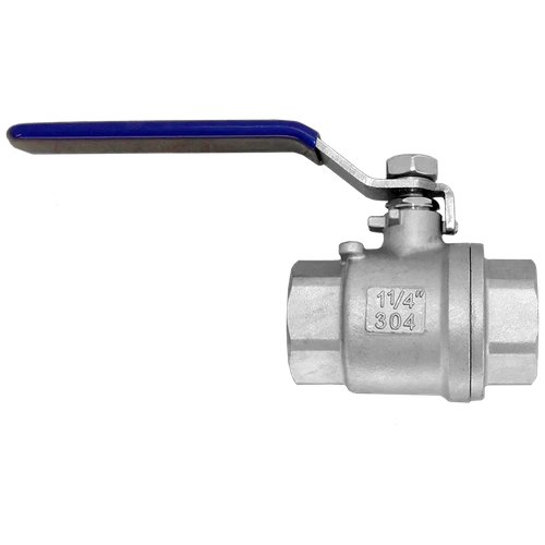 Кран шаровый муфтовый двусоставной нержавеющий (2PC), AISI304 DN32 (1_1/4"), (CF8), PN40