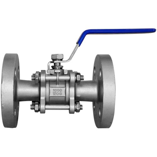 Кран шаровый фланцевый трехсоставной нержавеющий (3PC), AISI304 DN20 (3/4"), (CF8), PN16