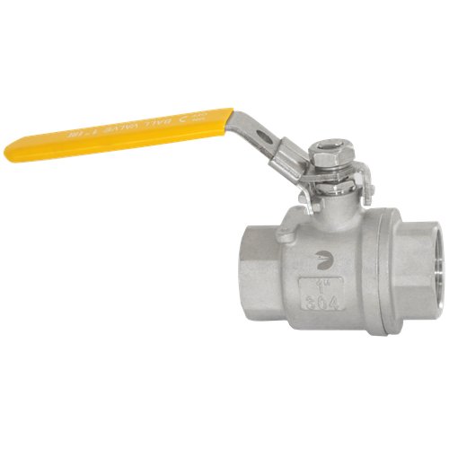 Кран шаровый муфтовый двусоставной с фиксатором нержавеющий (2PCY), AISI304 DN25 (1"), (CF8), PN64