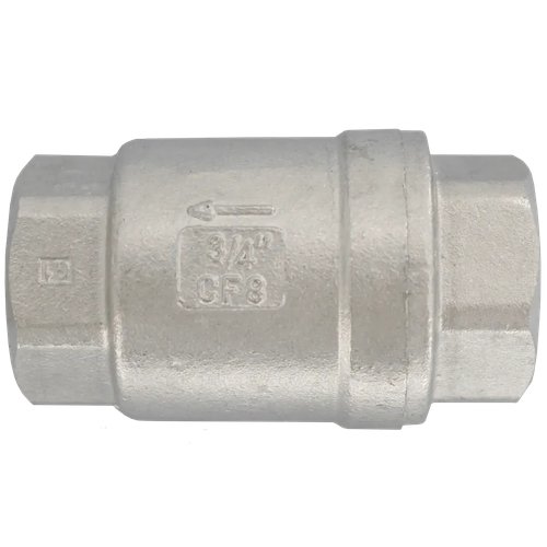 Обратный клапан муфтовый прямой нержавеющий, AISI304 DN20 (3/4"), (CF8), PN64
