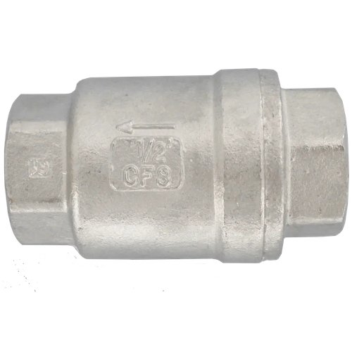 Обратный клапан муфтовый прямой нержавеющий, AISI304 DN15 (1/2"), (CF8), PN64