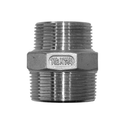 Ниппель резьбовой переходной нержавеющий,  AISI304 DN40 х DN32 ( 1_1/2" х 1_1/4"), (CF8), PN16