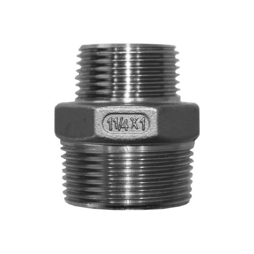 Ниппель резьбовой переходной нержавеющий,  AISI304 DN32 х DN25 ( 1_1/4" х 1), (CF8), PN16