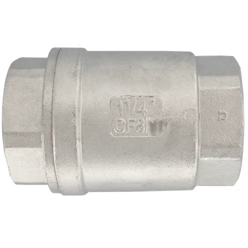 Обратный клапан муфтовый прямой нержавеющий, AISI304 DN32 (1_1/4"), (CF8), PN40