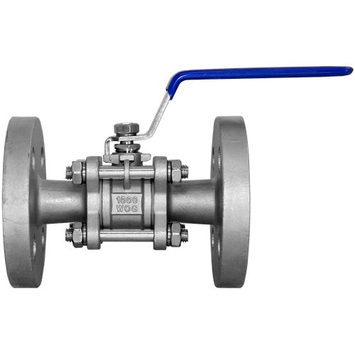 Кран шаровый фланцевый трехсоставной нержавеющий (3PC), AISI304 DN15 (1/2"), (CF8), PN16