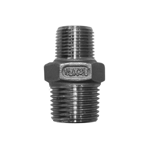 Ниппель резьбовой переходной нержавеющий,  AISI304 DN15 х DN10 (1/2" х 3/8"), (CF8), PN16