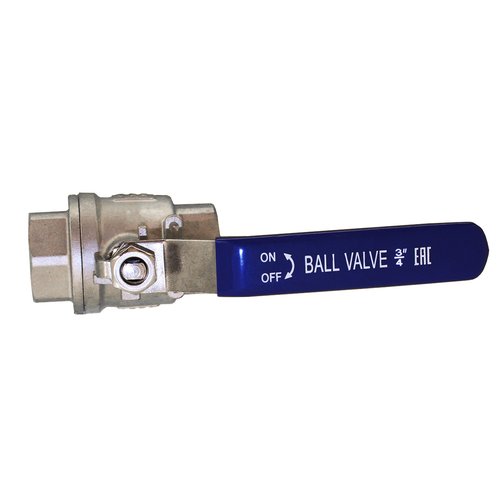 Кран шаровый муфтовый двусоставной с фиксатором нержавеющий (2PC), AISI304 DN20 (3/4"), (CF8), PN64