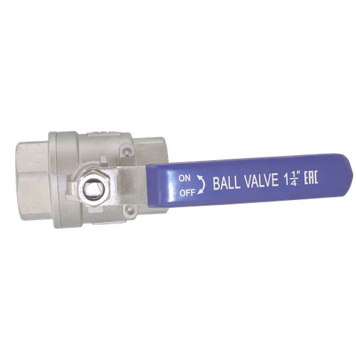 Кран шаровый муфтовый двусоставной нержавеющий (2PC), AISI304 DN32 (1_1/4"), (CF8), PN40