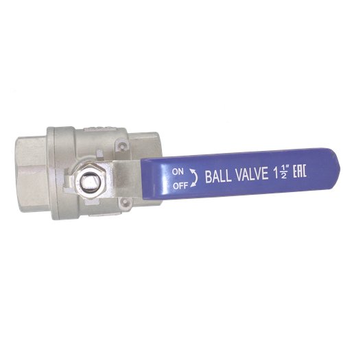 Кран шаровый муфтовый двусоставной нержавеющий (2PC), AISI316 DN40 (1_1/2"), (CF8M), PN40