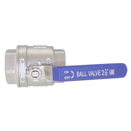 Кран шаровый муфтовый двусоставной нержавеющий (2PC), AISI304 DN65 (2_1/2"), (CF8), PN25