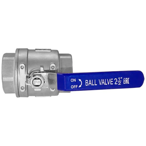 Кран шаровый муфтовый двусоставной нержавеющий (2PC), AISI304 DN65 (2_1/2"), (CF8), PN25