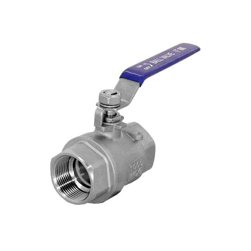 Кран шаровый муфтовый двусоставной нержавеющий (2PC), AISI304 DN15 (1/2"), (CF8), PN64