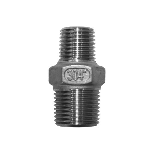 Ниппель резьбовой переходной нержавеющий,  AISI304 DN10 х DN8 (3/8" х 1/4"), (CF8), PN16